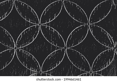 Distressed overlay texture of fabric. Textile with eastern floral ornament, leaves and flowers. grunge background. abstract halftone vector illustration.