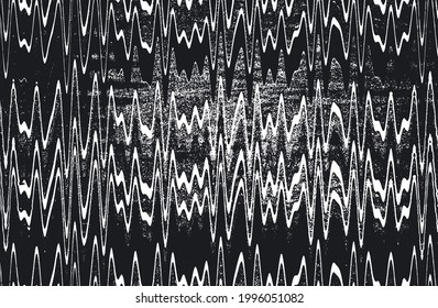 Verzerrte Overlay-Textur des Gewebes. Textil mit östlichen abstrakten, geometrischen Ornamenten. brüchiger Hintergrund. abstrakte Halftone-Vektorgrafik.