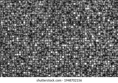 Beklemmendes Überlagerungsmaterial aus Bodenfliesen. brüchiger Hintergrund. abstrakte Halftone-Vektorgrafik.