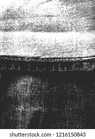 Distressed overlay texture of jeans. grunge background. abstract halftone vector illustration