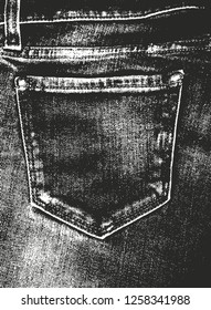 Distressed overlay texture of jeans. grunge background. abstract halftone vector illustration