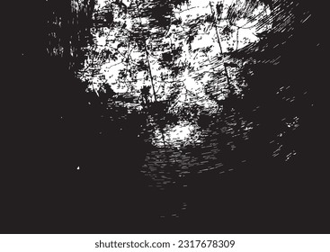 Distressed overlay texture of the natural background. Background with distressed cracked concrete texture. Black and white abstract texture background.  Vector illustration Dark pattern. 