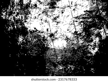 Distressed overlay texture of the natural background. Background with distressed cracked concrete texture. Black and white abstract texture background.  Vector illustration Dark pattern. 
