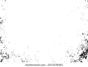 Distressed overlay texture of the natural background. Background with distressed cracked concrete texture. Black and white abstract texture background.  Vector illustration Dark pattern. 