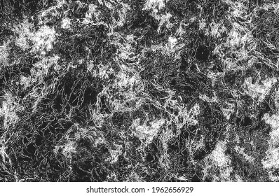 Distressed overlay texture of natural fur, wool grunge vector background. abstract halftone vector illustration