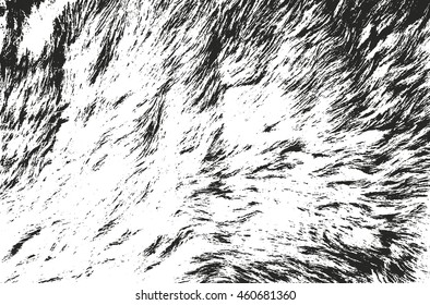 Distressed overlay texture of natural fur, grunge vector background. abstract halftone vector illustration