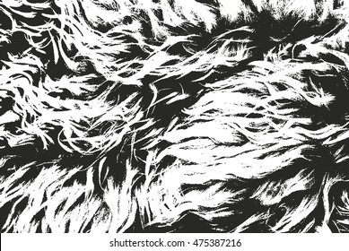 Distressed overlay texture of natural fur, grunge vector background. abstract halftone vector illustration