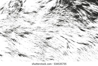 Distressed Overlay Texture Of Natural Fur, Grunge Vector Background. Abstract Halftone Vector Illustration