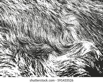 Distressed overlay texture of natural fur, grunge vector background. abstract halftone vector illustration