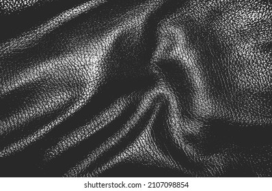 Textura superpuesta angustiada de cuero natural, fondo vectorial grueso. ilustración abstracta de vector de medio tono