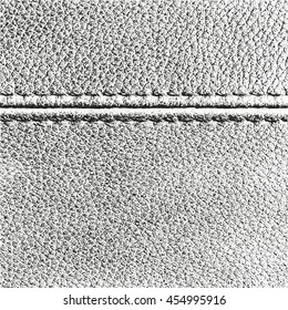 Distressed overlay texture of natural leather, grunge vector background.