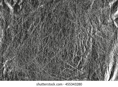 Distressed overlay texture of natural leather, grunge vector background.