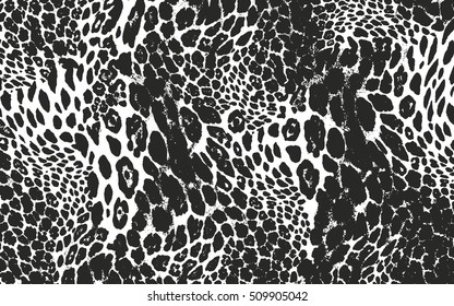 Distressed overlay texture of natural leopard fur, grunge vector background. abstract halftone vector illustration