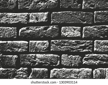 Distressed overlay texture of old brick wall, grunge background. abstract halftone vector illustration.