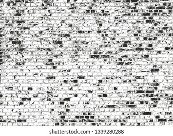 Distressed overlay texture of old brick wall, grunge background. abstract halftone vector illustration.