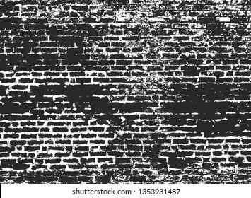 Distressed overlay texture of old brick wall, grunge background. abstract halftone vector illustration.