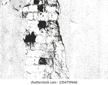 Distressed overlay texture of old brick wall, grunge background. abstract halftone vector illustration.