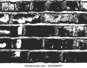Distressed overlay texture of old brick wall, grunge background. abstract halftone vector illustration.
