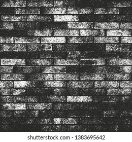 Distressed overlay texture of old brick wall, grunge background. abstract halftone vector illustration.