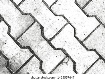 Distressed overlay texture of old brick wall or floor tile, grunge background. abstract halftone vector illustration.