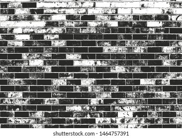 Distressed overlay texture of old brick wall, grunge background. abstract halftone vector illustration.