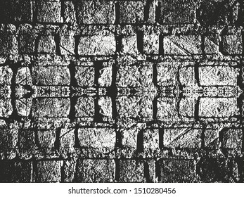 Distressed overlay texture of old brick wall, grunge background. abstract halftone vector illustration.