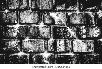 Distressed overlay texture of old brick wall, grunge background. abstract vector illustration.