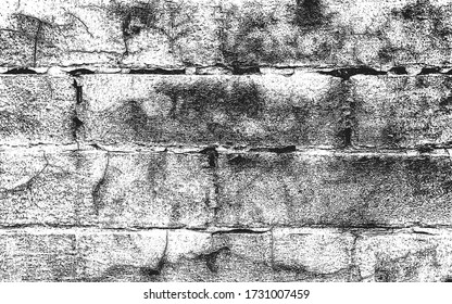 Distressed overlay texture of old brick wall, grunge background. abstract vector illustration.