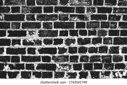 Distressed overlay texture of old brick wall, grunge background. abstract vector illustration.
