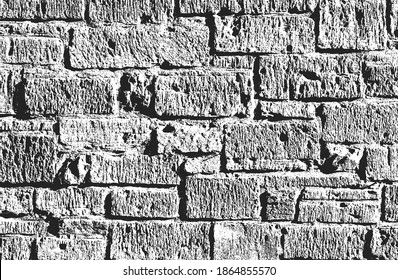 Distressed overlay texture of old brick wall, grunge background. abstract vector illustration.
