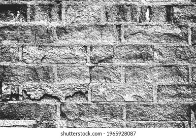 Distressed overlay texture of old brick wall, grunge background. abstract vector illustration.