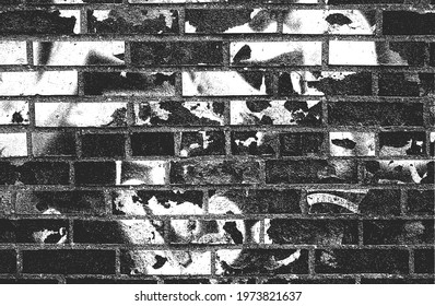 Distressed overlay texture of old brick wall, grunge background. abstract vector illustration.