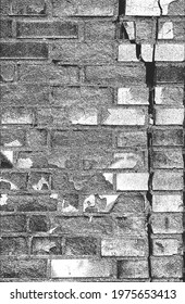 Distressed overlay texture of old brick wall, grunge background. abstract vector illustration.
