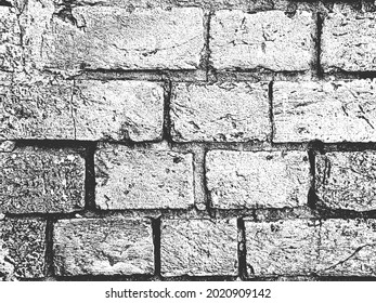 Distressed overlay texture of old brick wall, grunge background. abstract vector illustration.