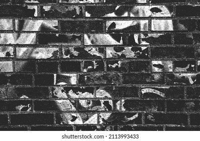 Distressed overlay texture of old brick wall, grunge background. abstract vector illustration.