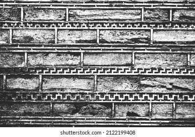 Distressed overlay texture of old brick wall, grunge background. abstract vector illustration.