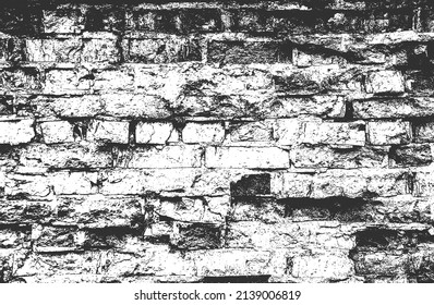 Textura superpuesta angustiada de la antigua pared de ladrillo, fondo de fondo. ilustración vectorial abstracta.