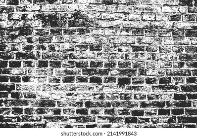 Distressed overlay texture of old brick wall, grunge background. abstract vector illustration.