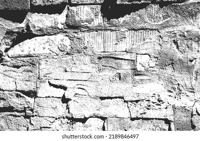 Textura superpuesta angustiada de la antigua pared de ladrillo, fondo de fondo. ilustración vectorial abstracta.