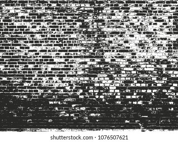 Distressed overlay texture of old brickwork, grunge background. abstract halftone vector illustration.