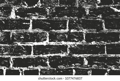 Distressed overlay texture of old brickwork, grunge background. abstract halftone vector illustration.