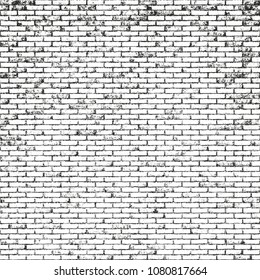 Distressed overlay texture of old brickwork, grunge background. abstract halftone vector illustration.
