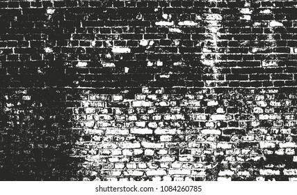 Distressed overlay texture of old brickwork, grunge background. abstract halftone vector illustration.