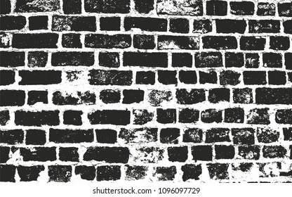 Distressed overlay texture of old brickwork, grunge background. abstract halftone vector illustration.