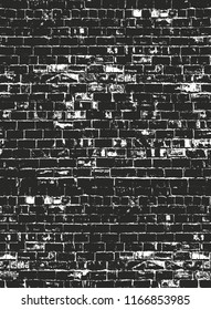 Distressed overlay texture of old brickwork, grunge background. abstract halftone vector illustration.