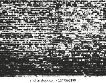 Distressed overlay texture of old brickwork, grunge background. abstract halftone vector illustration.