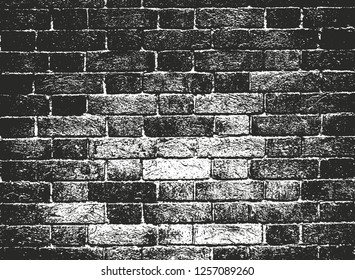 Distressed overlay texture of old brickwork, grunge background. abstract halftone vector illustration.