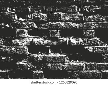 Distressed overlay texture of old brickwork, grunge background. abstract halftone vector illustration.