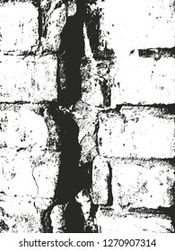 Distressed overlay texture of old brickwork, grunge background. abstract halftone vector illustration.