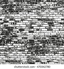 Distressed overlay texture of old brickwork, grunge background. abstract halftone vector illustration.